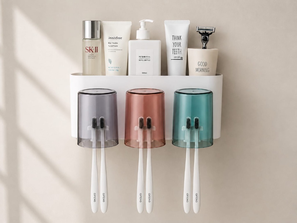 Wall Mounted Toothbrush & Dispenser